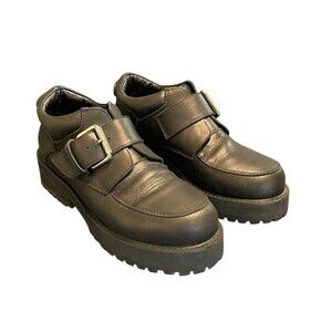 UNIF Women's 90s Black Class Shoe Buckle Platform Shoes Size 9 Y2K Grunge‎